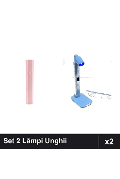 NAİLS Set 2 Lămpi UV/LED Hexagonale pentru Uscare Unghii Gel Manichiură + Șta...
