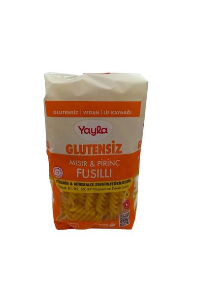 Yayla Glutensiz Mısırlı Pirinçli Fusilli Makarna 400 G.
