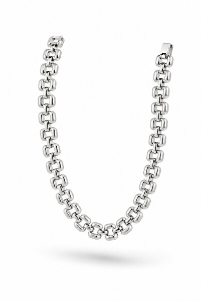 Balenbi Jewelry Anti-Tarnish Steel Square Chain Model Silver Color Women's Br...