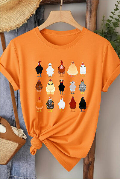 l'eivor Rooster & Chicken Printed Women's T-Shirt