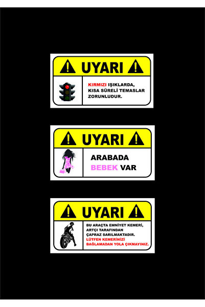 ESLEM Set of 3 Funny Car Sunshade Stickers - Fade-Resistant, Scratch-Resistan...