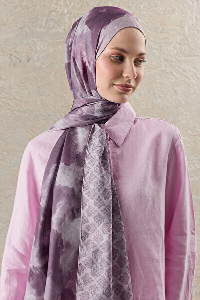 SilkTouch Powder Sisli Garden Patterned Double-Sided Organic Shawl