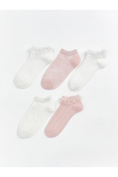 LC Waikiki Lace Detailed Girls' Booties Socks 5-Pack (S6)