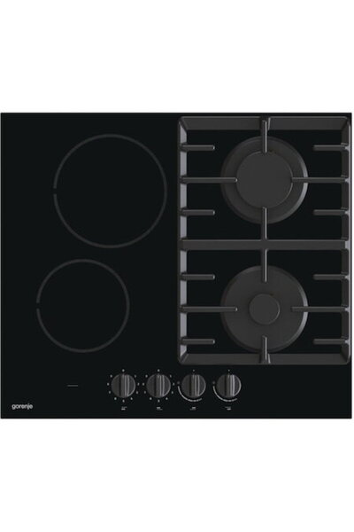 Gorenje GCE691BSC, Mixta, 2 zone de gatit, 2 arzatoare gaz, Control butoane, ...
