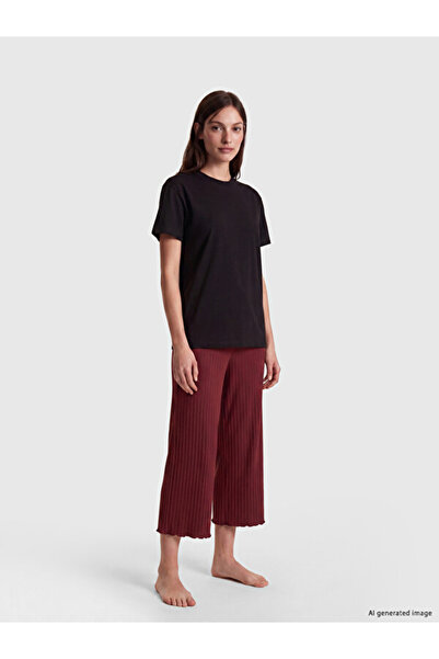 LC Waikiki Timeless Clothing & Timeless Choices Wide-Leg Women's Ribbed Capri...