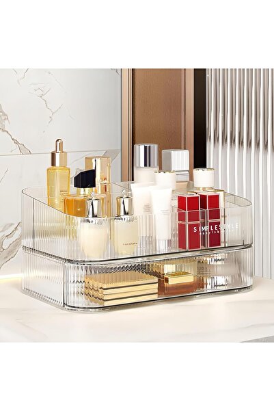 Arabest Clear Makeup Organizer,Large Desk Organizer with Stackable Drawer,for...