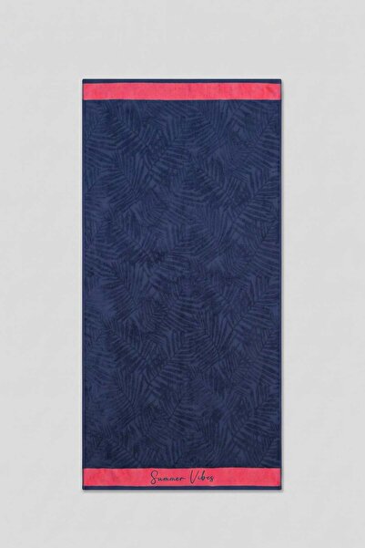 ablukaonline Unisex Jacquard Cotton Beach Towel Navy Blue