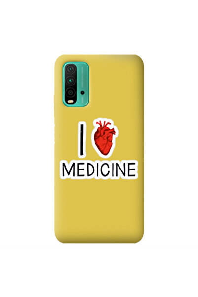 Other Xiaomi Poco M3 I Love Medicin Yellow Colored Silicone TPU Θήκη