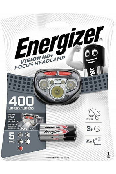 Energizer Φακός κεφαλής LED IPX4 με Μέγιστη Φωτεινότητα 400lm, Όραση HD+, Εστ...