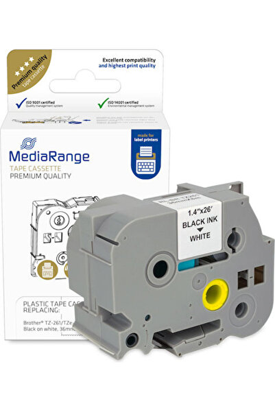 MediaRange Ταινία για ετικετογράφο 8μ x 36χιλ. Λευκό. Κωδικός: MRBTZ261