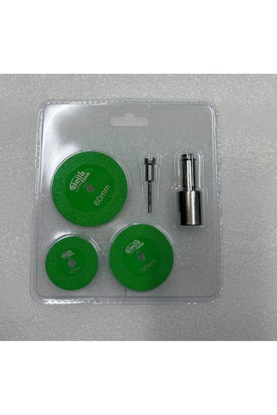 STELLA LİNE Stella yeşil mini hassas kesici set dekton porselen cam kesici 40-50-60mm kesici 3mm ve m14 adaptör ile set