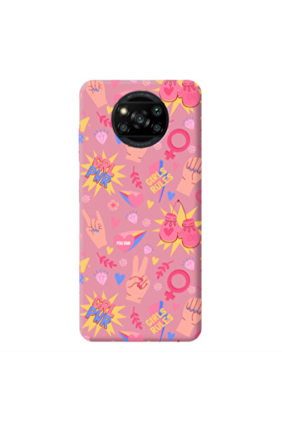 Other Xiaomi Poco X3 /X3 Pro Grl Pwr 2 Pink Colored Silicone TPU Θήκη