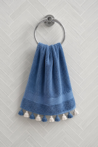 Anılsan 2-Pack Ceren Hand Towels with Tassels 50X80 cm - Blue 100% Cotton