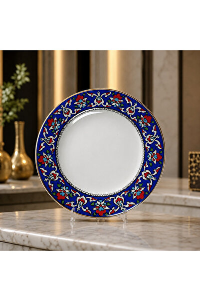 Armada Çini Prt 123 25 cm Iznik Blue Floral Patterned Porcelain Calligraphy P...