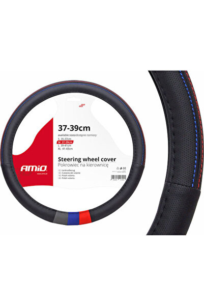 AMIO Car Steering Wheel Cover SWC-10-M with Diameter 37-39cm made of Leathere...