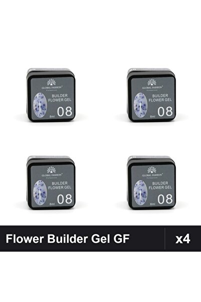 global fashion Set 4 Flower Builder Gel 8ml Nr.08 Constructie Unghii UV