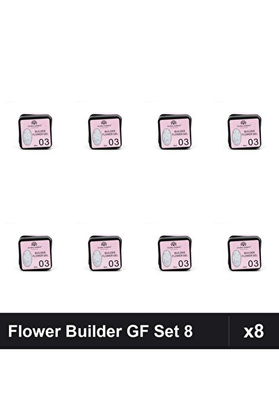 global fashion Set 8 Flower Builder Gel 8ml Nr.03 Constructie Unghii UV