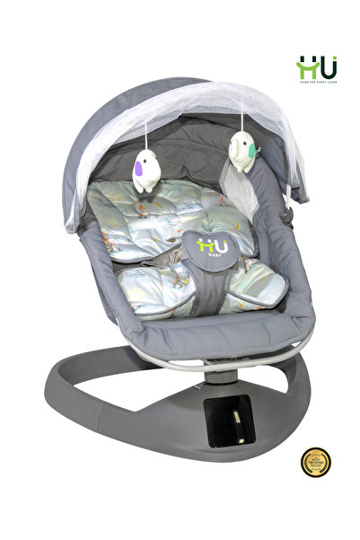 HU HAPPY USER Electric Baby Swing with Bluetooth Music, Remote Control & 5-Speed Rocking