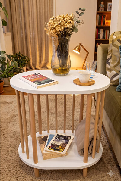PEKA Retro Yan Sehpa - Komodin - Salon - Oturma Odası Kahve Sehpası