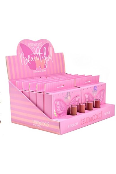 Flippy Display cu 12 Seturi Luciu de Buze, Kevin&Coco Beautiful Lip Gloss, 4 ...