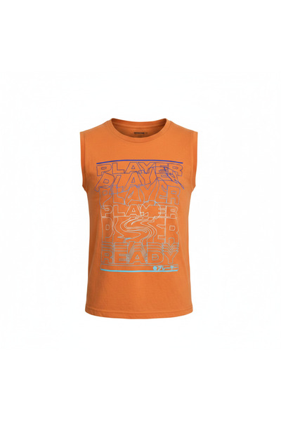 Generic F&F Kids Orange Graphic Sleeveless Cotton Tank Top