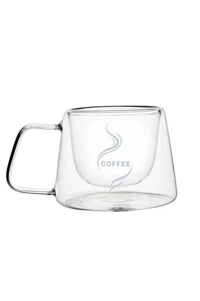 Mango Home Çift Cidarlı Borosilikat Cam Kupa 210 ml - Çay ve Kahve Bardağı - ...