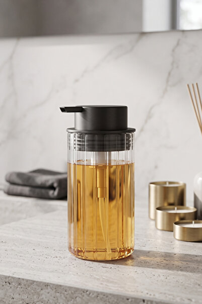 Kitchen Life Countertop Striped Glass Foam Soap Dispenser 500 ml