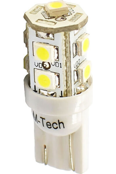 M-TECH Λάμπες Αυτοκινήτου & Μοτοσικλέτας 9xSMD3528 Κίτρινο T10 LED Πορτοκαλί ...