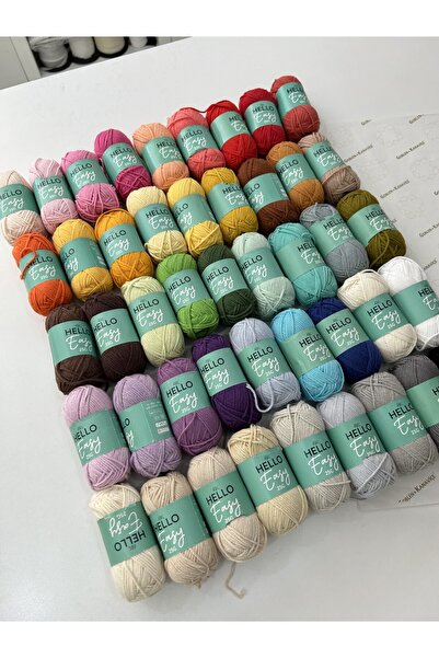 goblenkanaviçe Hello Easy 25 Gram Yarn Set (Knitting-Amigurumi) All Colors 45 Pieces