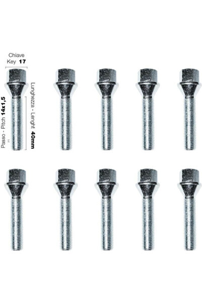 Simoni Racing Κλειδαριές τροχών M14x1.5mm Μήκος 40mm 10 τεμάχια Κωδικός: SRBR...