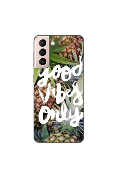 OEM Husa compatibila cu Samsung Galaxy S21 Silicon Gel Tpu Model Good Vibes Only