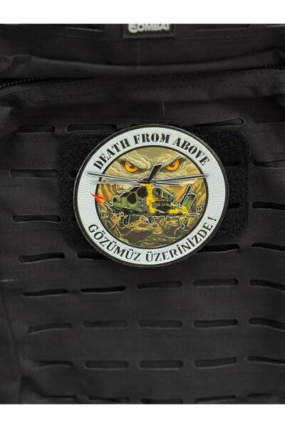 MEKOTEX Death From Above Taarruz Helikopteri PVC Arma Patch(PEÇ) - Cırtlı Ask...