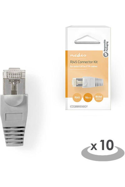 Nedis Βύσμα RJ-45 αρσενικό 10 τεμάχια Γκρι (CCGB89350GY)