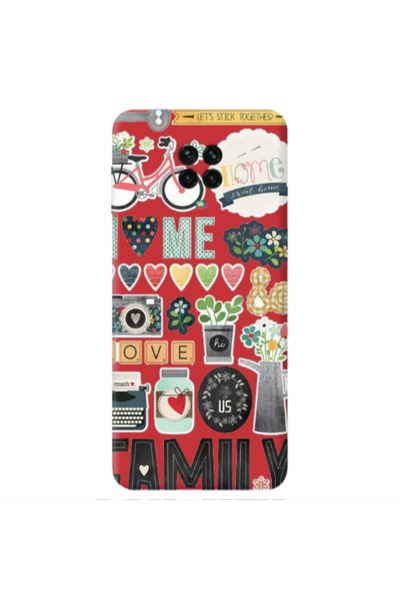 Other Xiaomi Redmi Note 9 Pro Family love home Red Colored Silicone TPU Θήκη