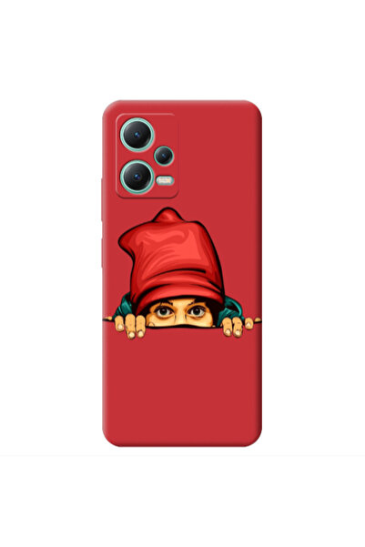 Other Xiaomi Redmi Note 12 Pro 5G Hidden Girl Red Colored Silicone TPU Θήκη
