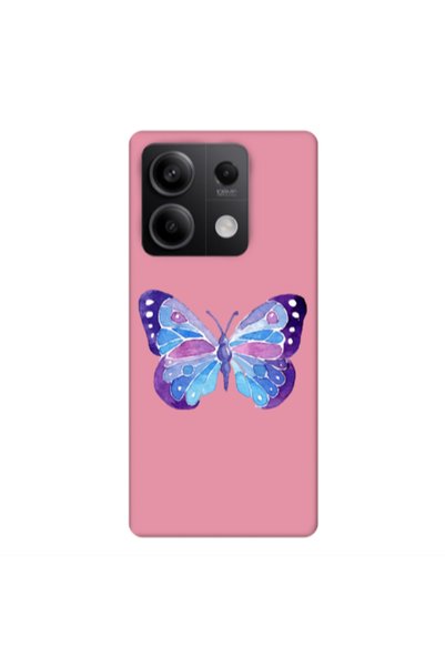 Other Xiaomi Redmi Note 13 5G Big Butterfly Pink Colored Silicone TPU Θήκη