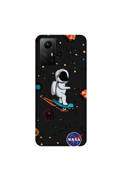 Other Xiaomi Redmi Note 12s Astronaut with skateboard Black Colored Silicone ...