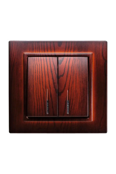 OEM Zena double switch, with light, mahogany shade