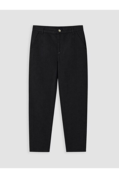 LC Waikiki Lcw Kids Black Regular Fit Girls Gabardine Trousers