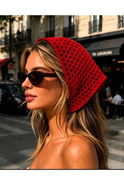 ÖrgüYastik ÖRGÜ BANDANA - FULAR - FİLELİ BANDANA