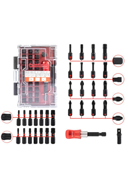 OEM Σετ μύτες κοπής Pattfield S2 (άνω και κάτω) με θήκη μυτών, 32 τεμάχια