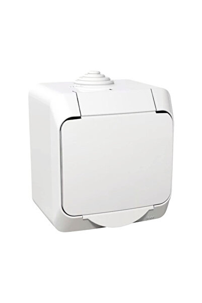 OEM Priză simplă cu împământare Schneider Cedar Plus IP44 alb, montaj aplicat
