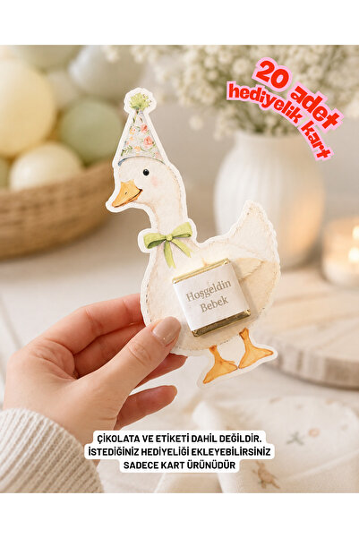 Dijital Nostal Sevimli Popüler Hediyelik Kartı (20 adet) Doğum Günü I Baby Sh...