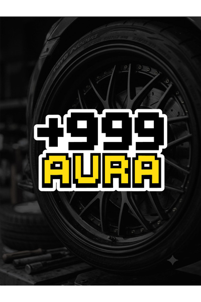 Yalıgraf Reklam Tabela +999 Aura Yellow White Black Auto Sticker Motor Sticke...
