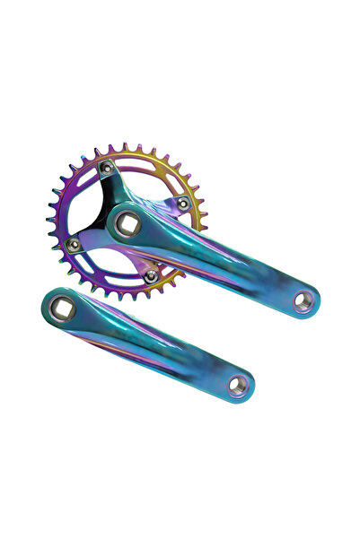 Sunrun Bisiklet Rainbow 34T Tek Yaprak 7-8-9-10s Aynakol Kare Mil Uyum 170mm