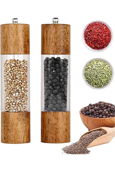 Arabest Premium Acrylic Salt and Pepper Grinder Set,Manual Salt and Spice Pep...