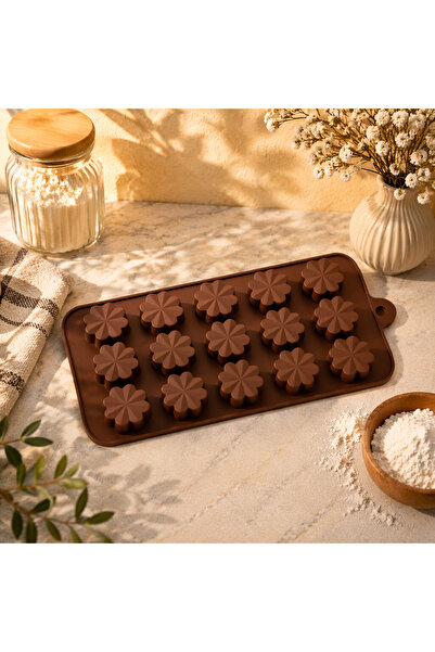 Adana Pasta Malzemeleri Chocolate Mold - Silicone - Flower 8 Leaves Sck-65
