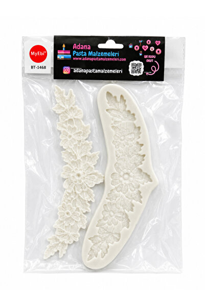 Adana Pasta Malzemeleri Bt-1468 Flower Bordure Pattern Silicone Mold 19 cm X ...