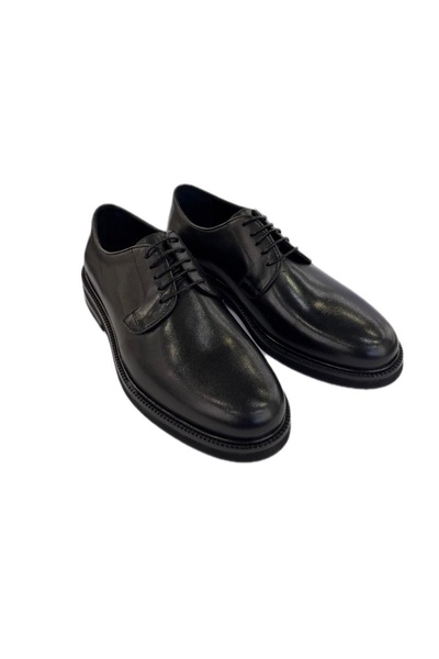 Msport 4658 Black Genuine Leather Men's Classic Shoes