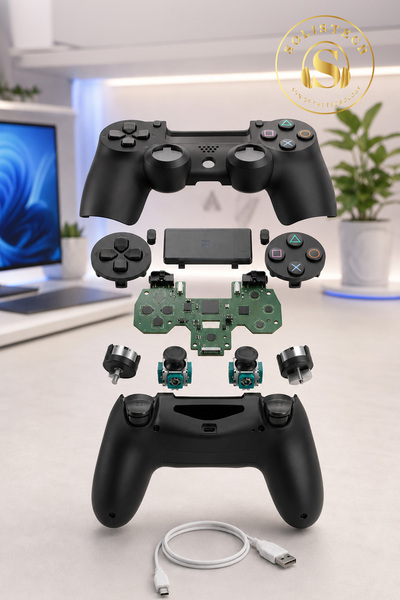 Solistech P S 4 Uyumlu Joystick Tablet Telefon Tv Uyumlu Titreşimli Şarjlı Kablosuz Oyun Kolu